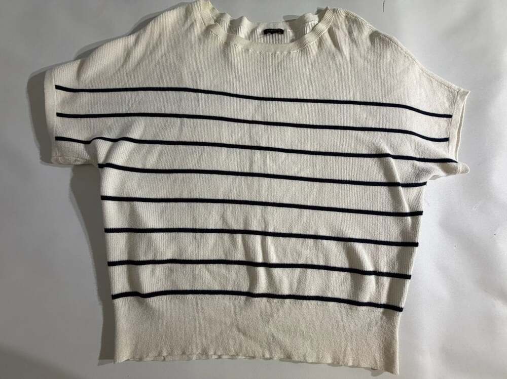 Ann Taylor Factory Striped Off The Shoulder Knit Top Womens XXL